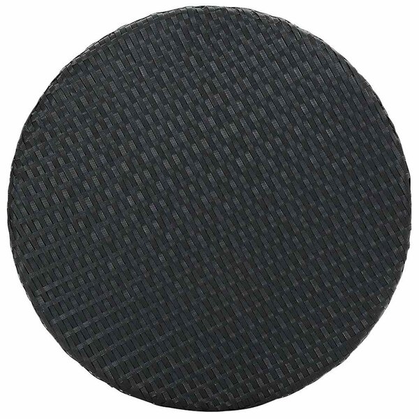 3 részes fekete polyrattan kültéri bárszett párnákkal