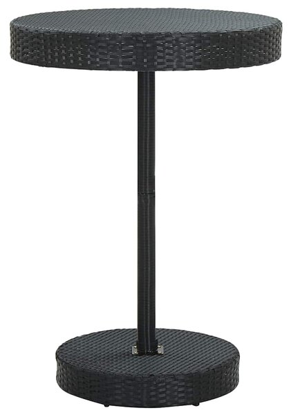 5 részes fekete polyrattan kerti bárszett párnákkal