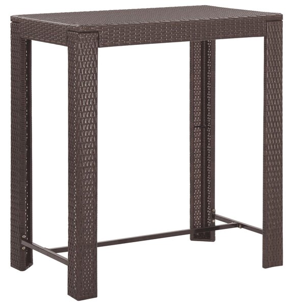 5 részes barna polyrattan kerti bárszett párnákkal