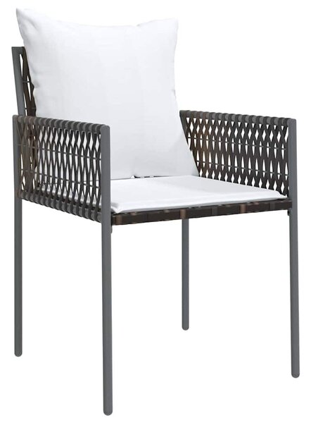 VidaXL Kert étkező szett 3 pcs Barna Poli rattan
