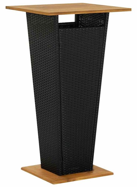 3 részes fekete polyrattan kültéri bárszett párnákkal