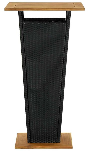 3 részes fekete polyrattan kültéri bárszett párnákkal