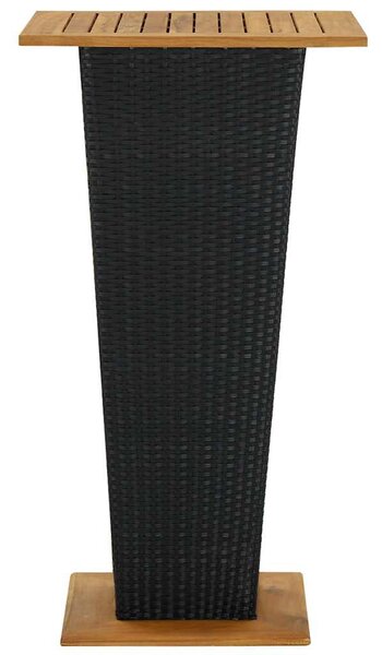 3 részes fekete polyrattan kültéri bárszett párnákkal