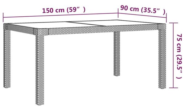 VidaXL Kerti Étkezőgarnitúra - Polyrattan - 5 részes - Bézs