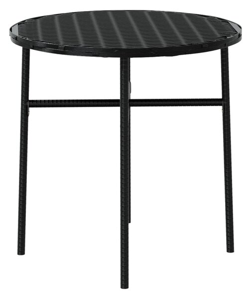 3 részes fekete polyrattan kerti étkezőgarnitúra