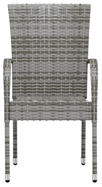 3 részes szürke polyrattan kerti étkezőgarnitúra
