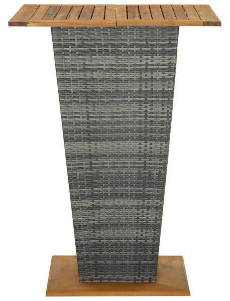 5 darabos szürke polyrattan kerti bárszett párnákkal