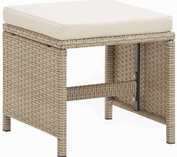 VidaXL Kerti Étkezőgarnitúra - Polyrattan - 9 részes - Bézs