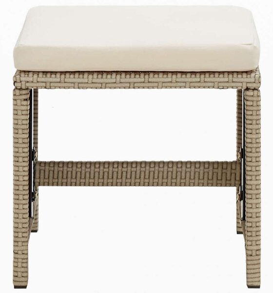 VidaXL Kerti Étkezőgarnitúra - Polyrattan - 9 részes - Bézs