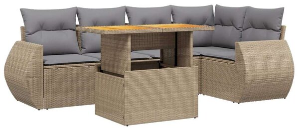 VidaXL Polyrattan Kerti Ülőgarnitúra - 6 részes - Bézs