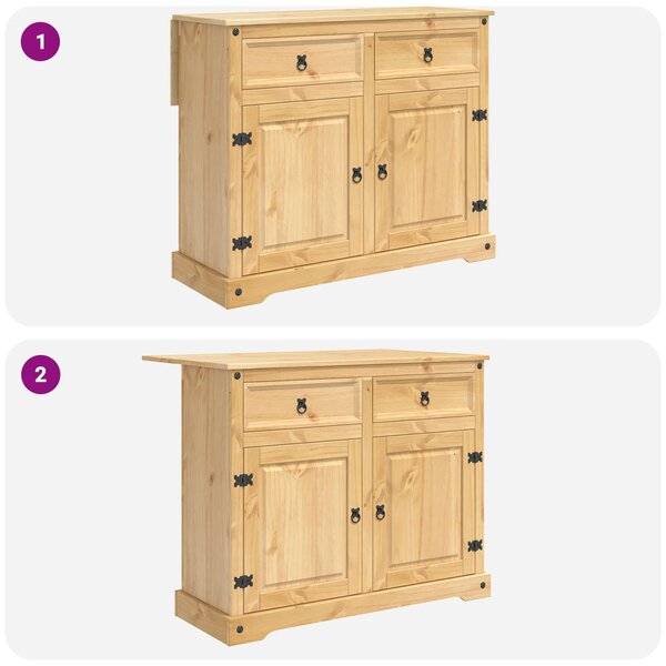 VidaXL Konyhai sziget szett 3 db CORONA Mézes Viasz 112 x 70 x 91,5 cm
