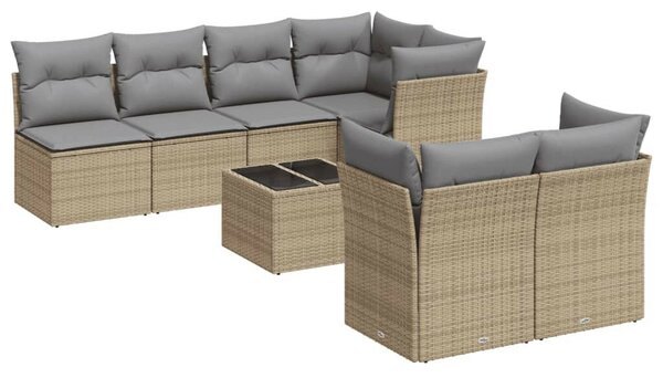 VidaXL Polyrattan Kerti Ülőgarnitúra - 8 részes - Bézs