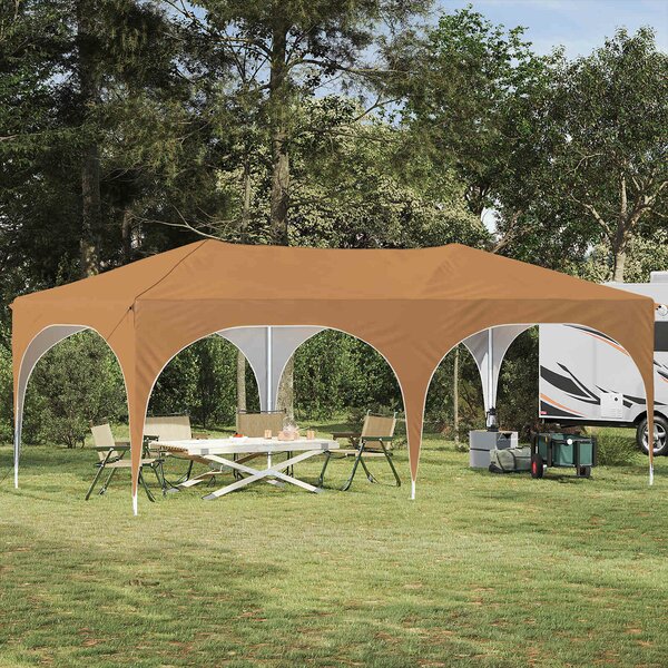 VidaXL Parti sátor 575 x 288 x 245 cm Bézs Oxford Szövet