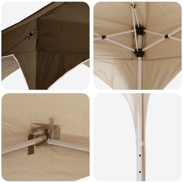 VidaXL Parti sátor 575 x 288 x 245 cm Tópszínű Oxford Szövet