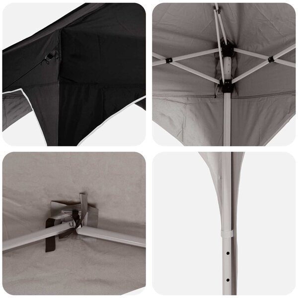 VidaXL Parti sátor 575 x 288 x 245 cm Fekete Oxford Szövet