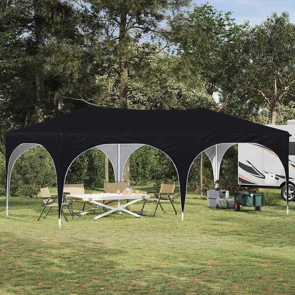 VidaXL Parti sátor 575 x 288 x 245 cm Fekete Oxford Szövet