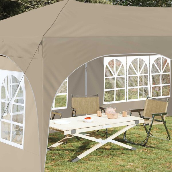 VidaXL Parti sátor 575 x 288 x 245 cm Krémszínű Oxford Szövet