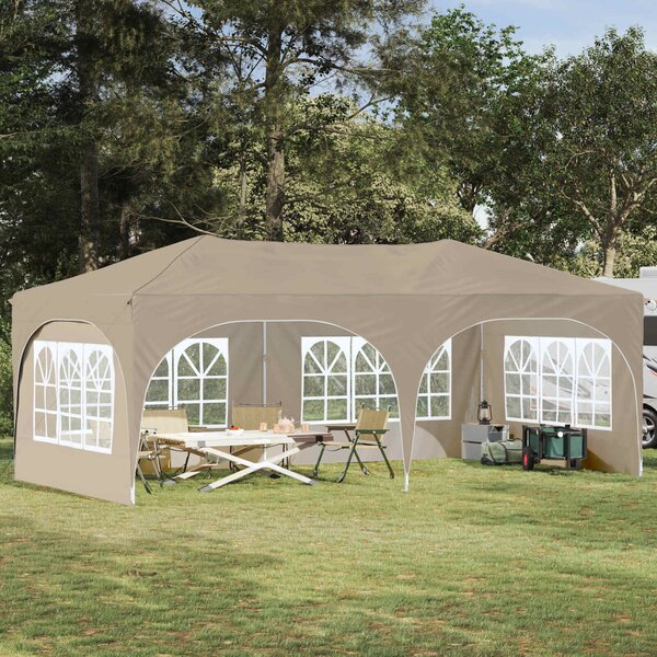 VidaXL Parti sátor 575 x 288 x 245 cm Krémszínű Oxford Szövet