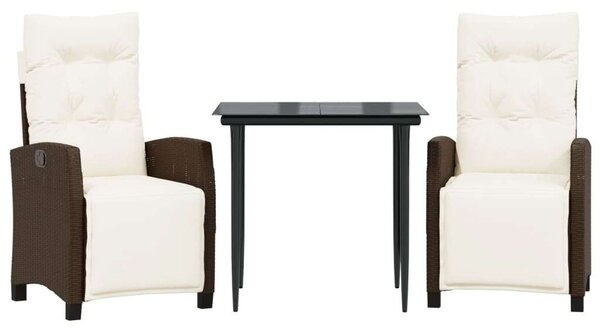 VidaXL Polyrattan Kerti Garnitúra - 2 Fotel + Asztal