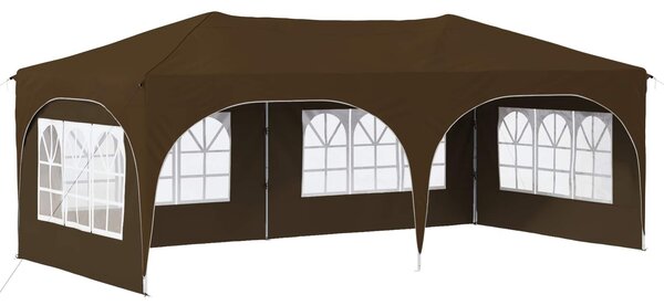 VidaXL Parti sátor 575 x 288 x 245 cm Tópszínű Oxford Szövet