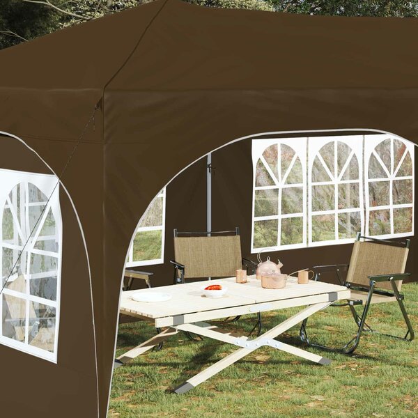 VidaXL Parti sátor 575 x 288 x 245 cm Tópszínű Oxford Szövet