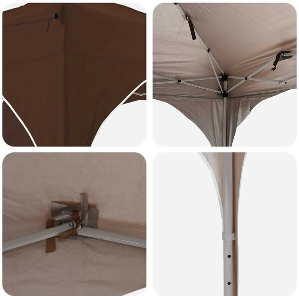 VidaXL Parti sátor 575 x 288 x 245 cm Barna Oxford Szövet