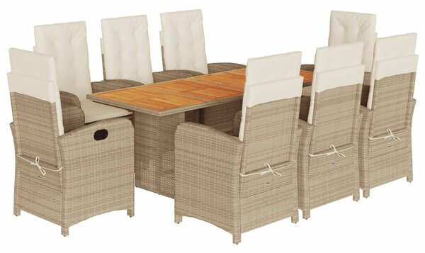 VidaXL Polyrattan Kerti Étkezőgarnitúra - 9 részes - Bézs