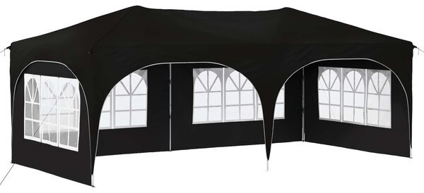 VidaXL Parti sátor 575 x 288 x 245 cm Fekete Oxford Szövet