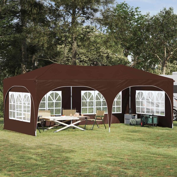 VidaXL Parti sátor 575 x 288 x 245 cm Barna Oxford Szövet