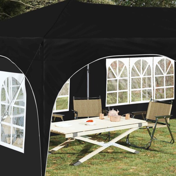 VidaXL Parti sátor 575 x 288 x 245 cm Fekete Oxford Szövet