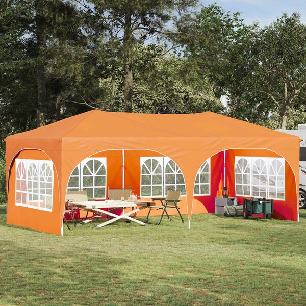 VidaXL Parti sátor 575 x 288 x 245 cm Narancssárga Oxford Szövet