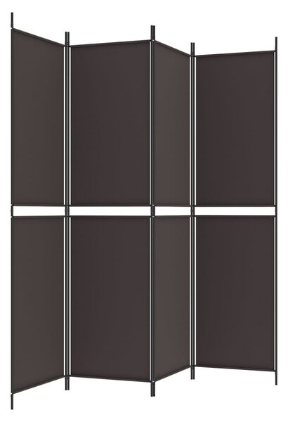 4 paneles barna szövet paraván 200x200 cm