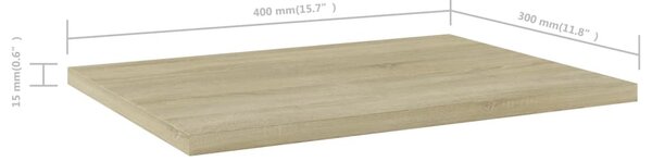 8 db sonoma-tölgy színű forgácslap könyvespolc 40 x 30 x 1,5 cm