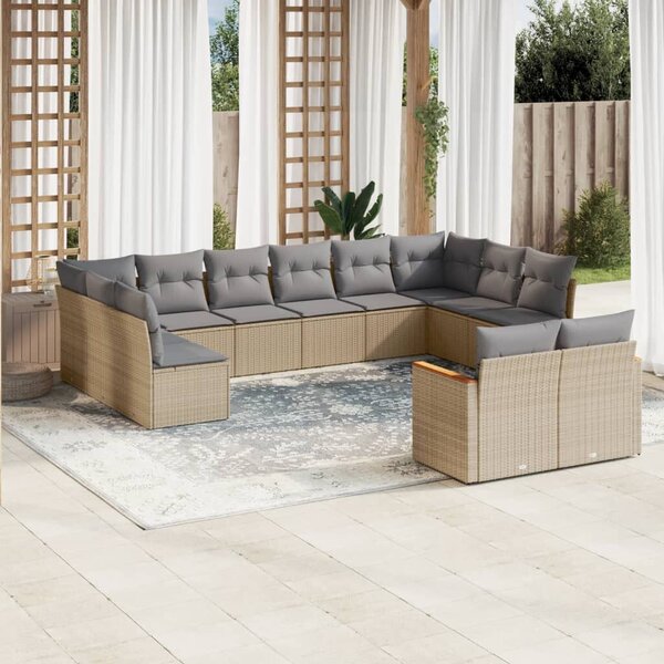 VidaXL Polyrattan Kerti Ülőgarnitúra - 12 részes - Bézs