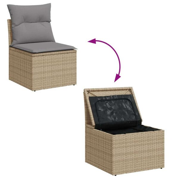 VidaXL Polyrattan Kerti Ülőgarnitúra - 14 részes - Bézs