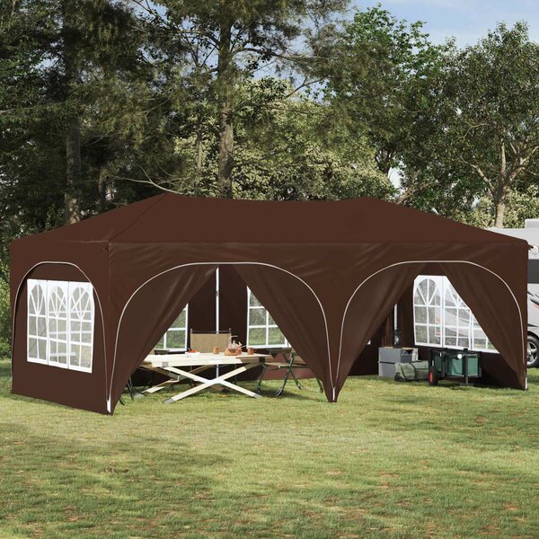 VidaXL Parti sátor 575 x 288 x 245 cm Barna Oxford Szövet