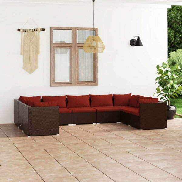VidaXL Polyrattan Kerti Bútorgarnitúra - 9 részes