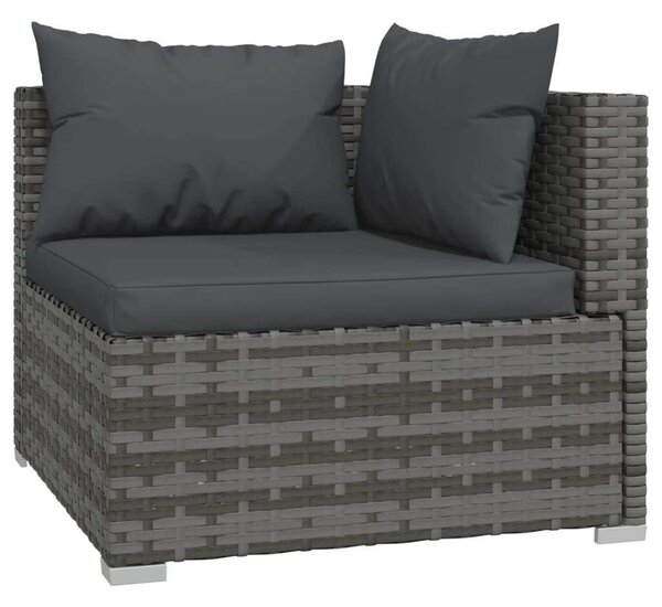 Polyrattan Kerti Ülőgarnitúra - 6 részes - Szürke