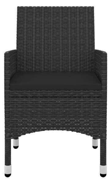 5 részes polyrattan és üveg kerti étkezőgarnitúra párnákkal