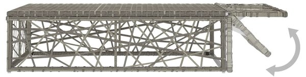 2-részes szürke polyrattan kerti bútorszett párnákkal