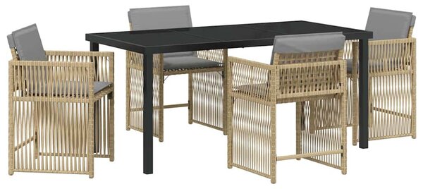 Kert étkező szett 5 pcs Bézs polirattan