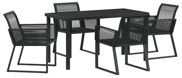 Kert étkező szett 5 pcs Fekete Porszórt acél