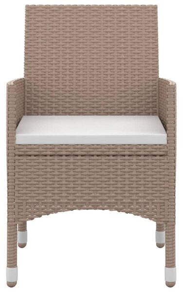 5 részes polyrattan és üveg kerti étkezőgarnitúra párnákkal