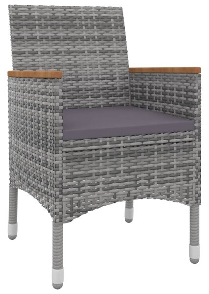 5 részes polyrattan és üveg kerti étkezőgarnitúra párnákkal