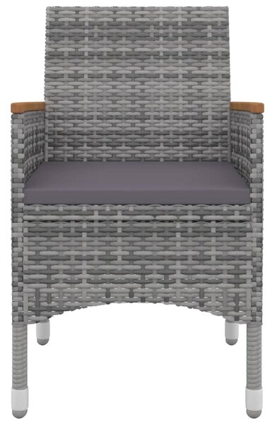 5 részes polyrattan és üveg kerti étkezőgarnitúra párnákkal