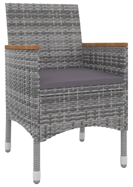 5 részes polyrattan és üveg kerti étkezőgarnitúra párnákkal