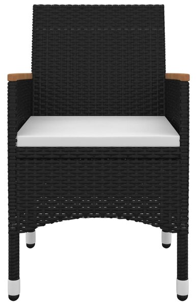 3 részes polyrattan és üveg kerti étkezőgarnitúra párnákkal