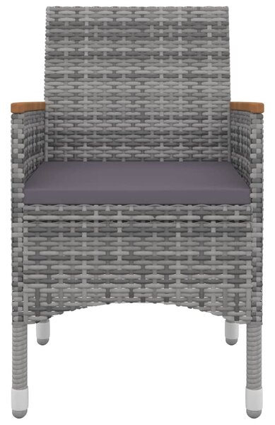 5 részes polyrattan és üveg kerti étkezőgarnitúra párnákkal