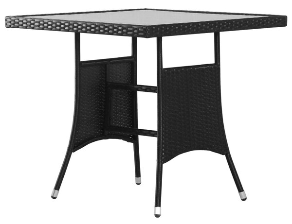 5 részes fekete polyrattan kerti étkezőgarnitúra