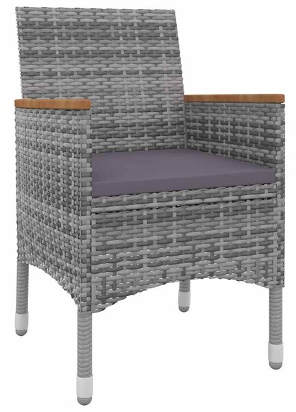 5 részes polyrattan és üveg kerti étkezőgarnitúra párnákkal